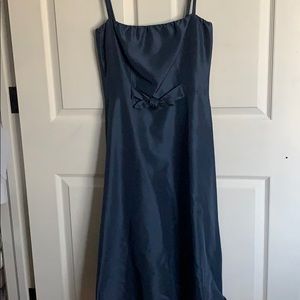 Lynn Lugo blue silk dress sz 8, gorgeous classic